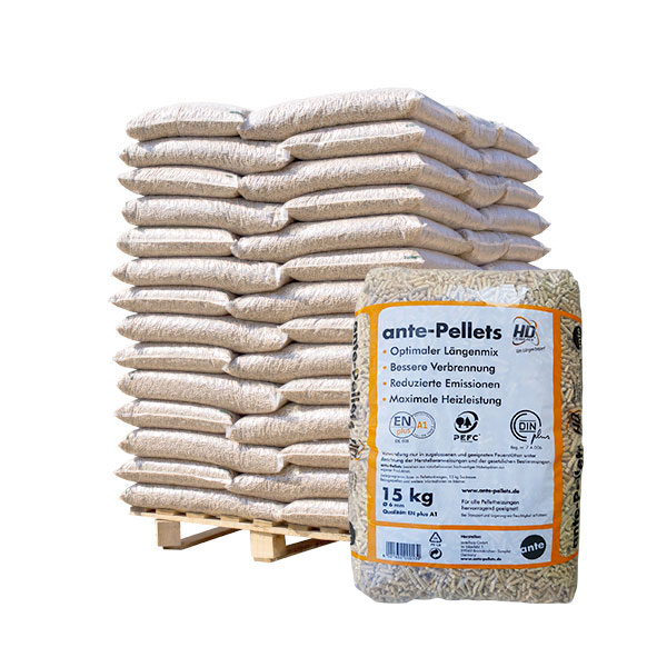 Bancale da 65 sacchi 15Kg pellet abete Din Plus A1 HD Ante Holz DE008