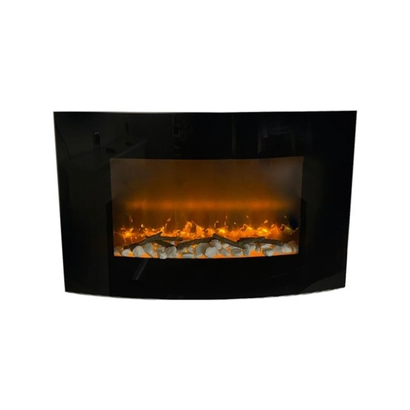 Camino elettrico caminetto da parete SAN DIEGO L88,5 x P13,5 x H56 - immagine 4