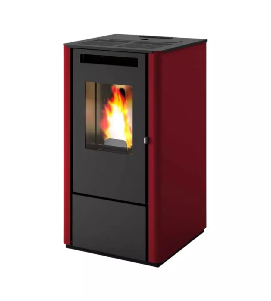 Stufa a pellet punto fuoco "thelma" bordeaux 8 kw