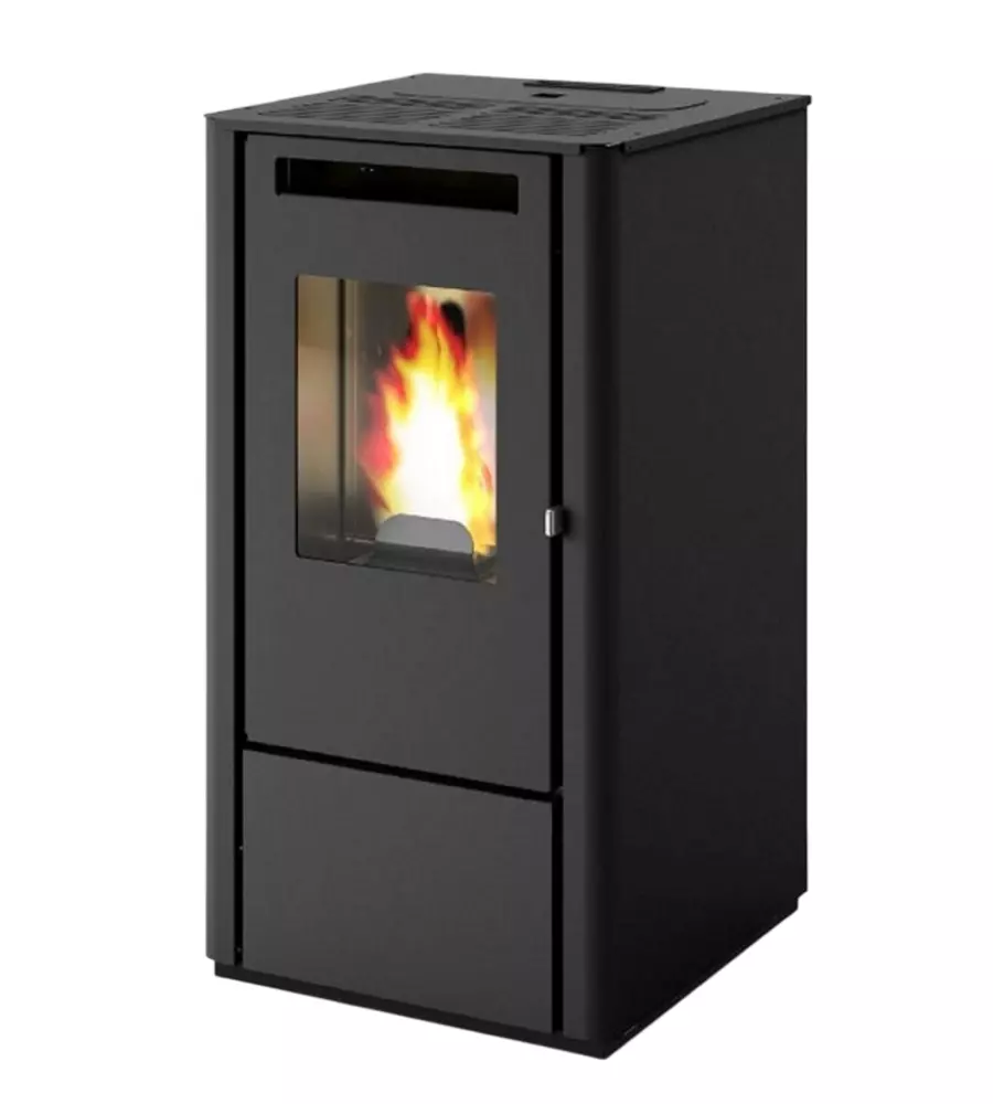 Stufa a pellet punto fuoco "thelma" nero 8 kw