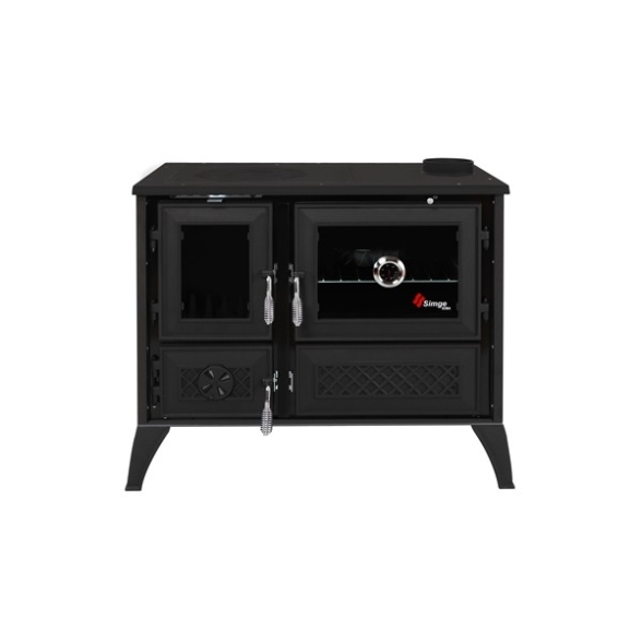 Cucina A Legna Tradizionale In Acciaio E Ghisa 9 kW Lisa Nera Ecodesign 4 Stelle