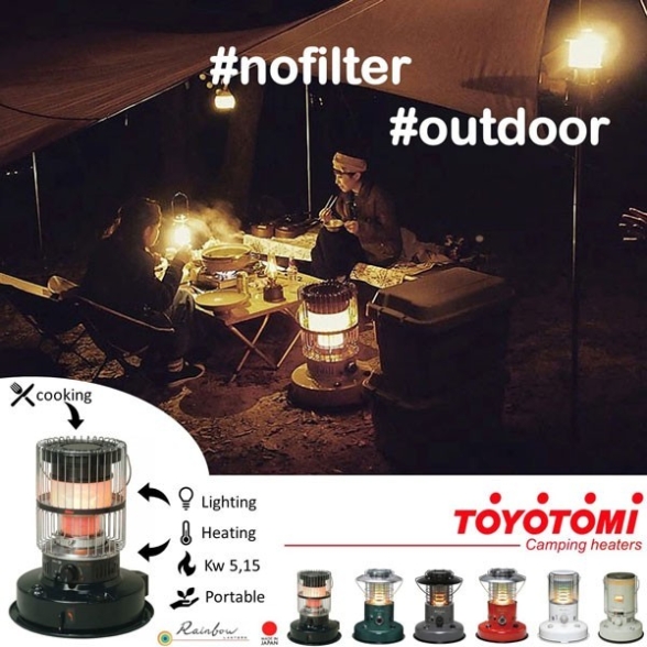 Stufa A Combustibile Liquido Portatile Da Esterno 4,7 kW Per Campeggio KR-47 Toyotomi Nero - immagine 2